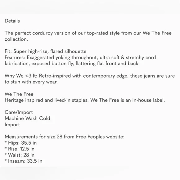 Free People Corduroy Jayde Flare Jeans - Orange - Picture 6 of 6